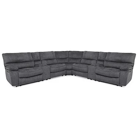 7 Piece Power Headrest Reclining Sectional with 2 Consoles